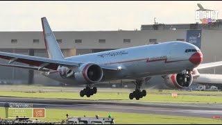 LIVE: London Heathrow Airport Incl  ⁨@AmericanAirlines⁩  ‘Flagship Retro Livery’ 777 First Flight