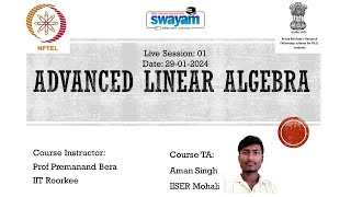 Week 1 live session for an NPTEL course
