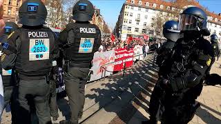 ANTIFA und Linke werden vom Marienplatz in Stuttgart zurückgedrängt 07.03.2026
