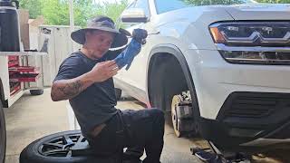 Sexy working man shows what's under gloves