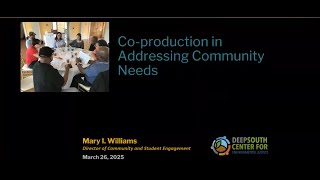 Co-production in Addressing Community Needs