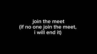 Join my meet. (Ended)