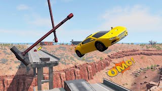 Cars vs broken bridge & Two Hammers, Wipeout - BeamNG.drive