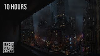 🌧️ Deep City Overcast — Heavy Rain on Steel Rooftops & Moaning Wind | 10 HOURS