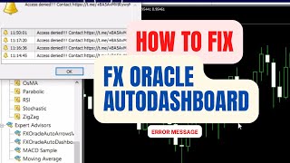 How To Fix FXOAI Dashboard  Error Message