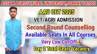 AAU CET 2025 Second Round Counselling Cut off? Total vacant seats available 