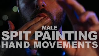 ASMR Male Spit Painting with Hand Movements - Beard ASMR