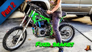 How to make a 212cc Predator Dirt bike (Part 2: Fixing the brakes and first test ride)