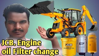 JCB Service Vlog| Oil Filter & Engine Oil changing process #machine