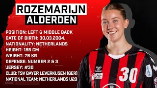 Rozemarijn Alderden | Left & Middle Back | Bayer Leverkusen | Highlights | Handball | CV | 2024/25