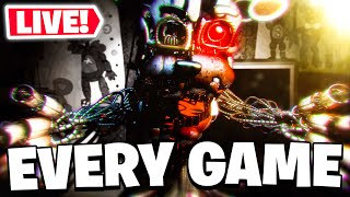 BEATING EVERY FIVE NIGHTS AT FREDDY'S GAME FOR THE FIRST TIME LIVE!