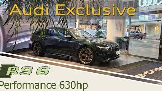 2024 AUDI EXCLUSIVE RS6 Performance 630hp in Deep green pearl with Brown/Black Interior in detail