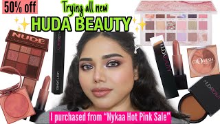 Trying new HUDA BEAUTY Makeup that I purchased during Nykaa Hot Pink Sale |My brutally honest Review