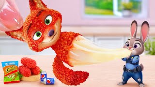 Best Zootopia Food 💘 Miniature Mozzarella Fried Cheetos Judy and Nick Shaped 😝 Tina Mini Cooking