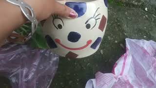 beautiful shopping ki || nursery se liye beautiful pots  bilu bale 🤣 mja aa gya shopping ka