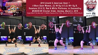2018 Arnold - AO 1 - 4 More Women 90 Kg A/90+ Kg B Lifters, WCNOR Sinclair Order, Sun, March 4, 2018