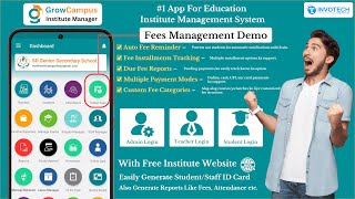 Fees Management Demo | Auto Fee Reminders & Easy Tracking | GrowCampus App | #InstituteManager || #5