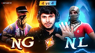 INDIA🇮🇳 VS BANGLADESH🇧🇩 | NG VS NL 4VS4 BATTLE • NONSTOP GAMING - FREE FIRE