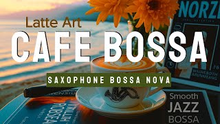Cafe Music 4K - Smooth Jazz & Bossa Nova Saxophone Instrumental with Latte Art Scenes for Relaxation