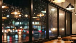 Cozy Rainy Night Coffee Shop Jazz ☕🌧️ 1 Hour Soft Jazz for Late Night Study & Focus