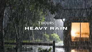 HEAVY RAIN SOUNDS at NIGHT 🌧️ – 3 Hours for Deep Sleep, Relaxation & Insomnia