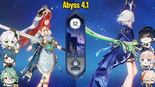 C1 Nilou Bloom And C0 Furina Mono Hydro - Genshin Impact Abyss 4.1 - Floor 12 9 Stars