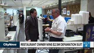 Restaurant owner wins defamation suit over hateful remarks