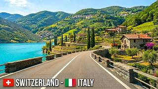 Driving from Switzerland🇨🇭 to Italy 🇮🇹: Stunning Lake Lugano 4K Scenic Drive