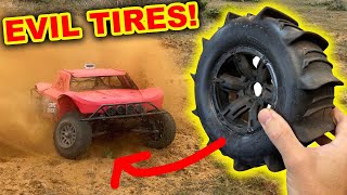 NASTY Tires on Giant RC Race Truck