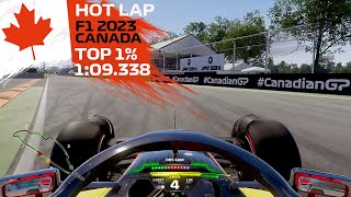 Watch my F1 2023 Canada Hot Lap! Top 1% with a time of 1:09.338 with No Assists!