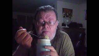 food video eatting chicken noodle soup from thermous spring