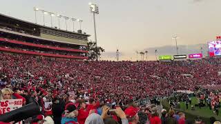 Hang on Sloopy light show. 2022 Rose Bowl! Ohio State v. Utah.