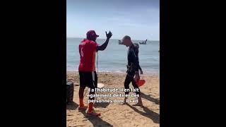 Defi natation 20km en mer en tirant 70kg