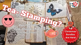 Positive Junk Journal Cards & Tea Stamping Fun?! Beginner Junk Journal Ideas Using Scraps Easy!