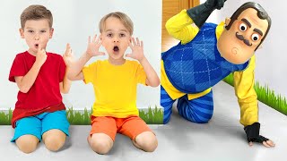 Kids Trying to Make Friends with the Neighbor - Funny Stories with Chris