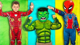 Funny Tema with superheroes cars and more Fun and playing for kids video for kids