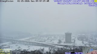Winter Storm Fern 9" of Snow 2 Minute Time Lapse Cincinnati, Ohio River, Covington, KY - 1-25-2026