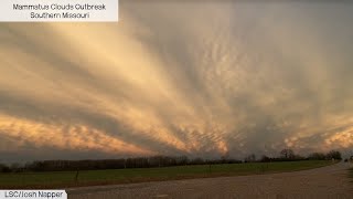 INSANE Mammatus Clouds backside of STRONG Severe Storms - Seymour, Missouri