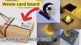 USELESS CARDBOARD BOXES | RAMAZAN DECOR CRAFT 🌙🕯️🔆#viral#explore#craft#diy