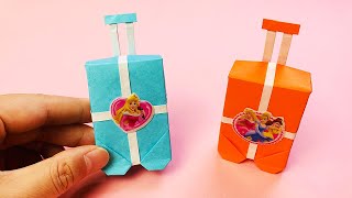 DIY Mini Suitcase for Doll / Dollhouse Accessories Miniature Luggage  | DIY BARBIE HACKS AND CRAFTS