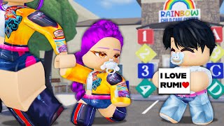 BABY RUMI HAS A CRAZY FAN BOY IN ROBLOX! (Kpop Demon Hunters)