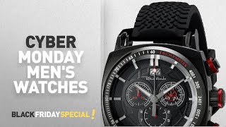 Cyber Monday Ritmo Mundo Watches : Ritmo Mundo Men's 2221/6 Black Red Racer Analog Display Swiss