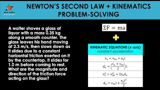 Newton's second law + kinematics | Sample problem