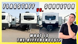 2 LIGHTWEIGHT COUPLES TRAILER: FLAGSTAFF 26SRD & A SURVEYOR 253RLS. SAME LAYOUT ONE COST MORE