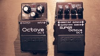 Boss OC-2 Octave vs OC-3 Super Octave (oct 2 mode on bass and guitar input) shootout W/ GUITAR