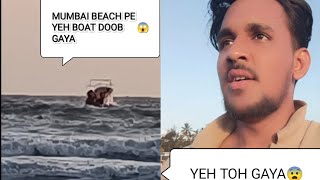MUMBAI KALAMB BEACH PE YEH BOAT FULL SPEED WAVE ME GHUSH GAYA DEKHIYE KYA HUA😨😱#mumbai #kalambbeach
