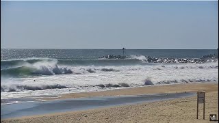 Raw Webcam Footage: Manasquan Inlet Surfing Hurricane Henri