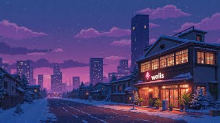Cozy Winter on a Snowy City Night ☕ Smooth Jazz Music & Peaceful Ambience for Study, Work & Relax.