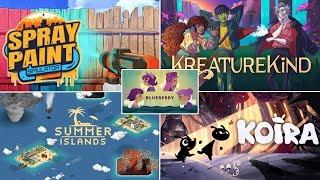 Demos! Spray Paint Simulator + KreatureKind  + Koira + Summer Islands + Blueberry