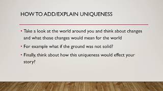 Worldbuidling 101: part 8- Adding uniqueness to your world